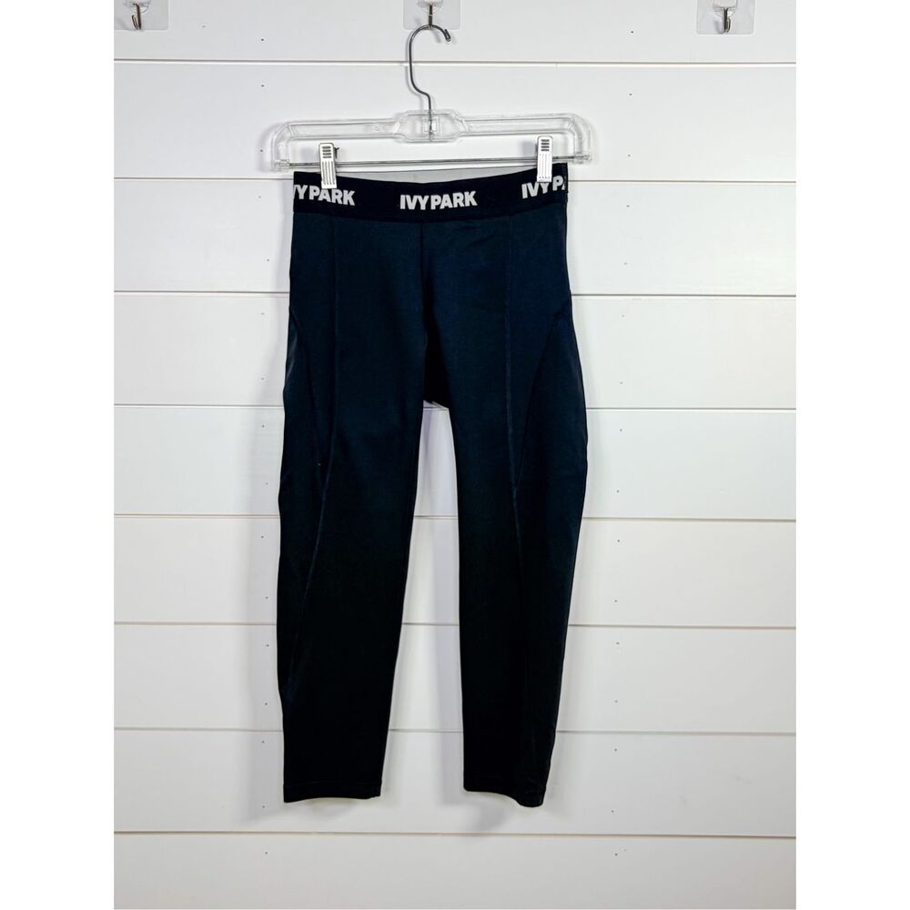 Ivy Park Women's High Waisted Stretch Logo Pull On Leggings Black Size Small